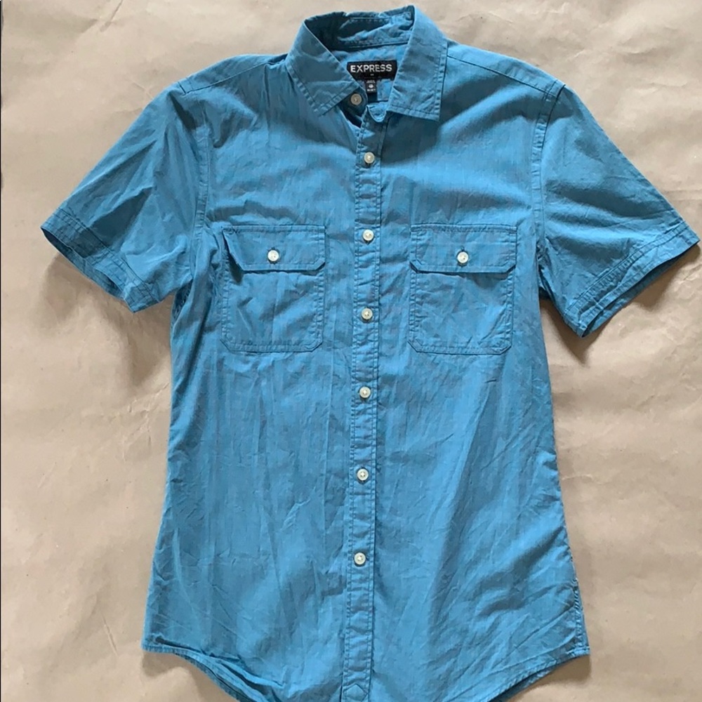 Men’s express button down shirt blue size XS
